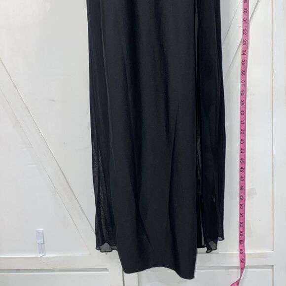 Dreamgirl Black Sheer Side Panel With High Slit Maxi Dress Size Small - Picture 11 of 14